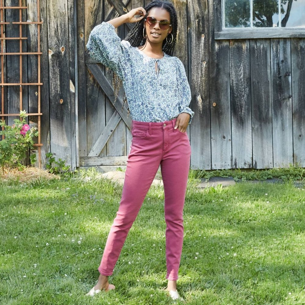 Women's High-Rise Skinny Jeans - Pink - Picture 2 of 4